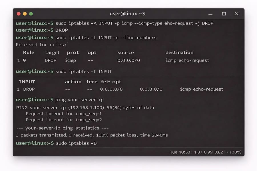 Block Echo Requests (Runtime Only)